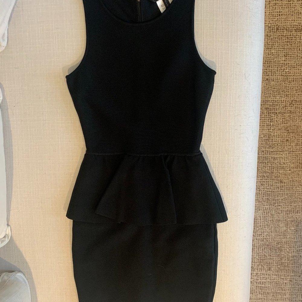 BCBG Max Azria - Black Ribbed Cocktail Dress - S